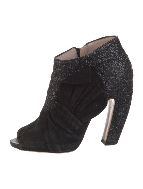 Miu Miu Glitter Floral Print Boots