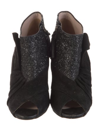 Miu Miu Glitter Floral Print Boots