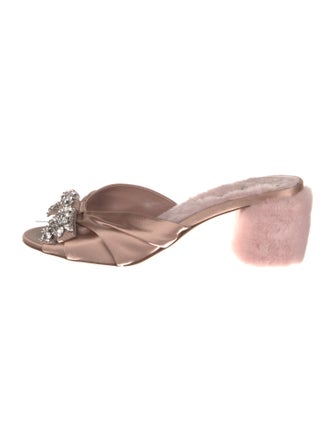 Miu Miu Satin Bow Accents Slides