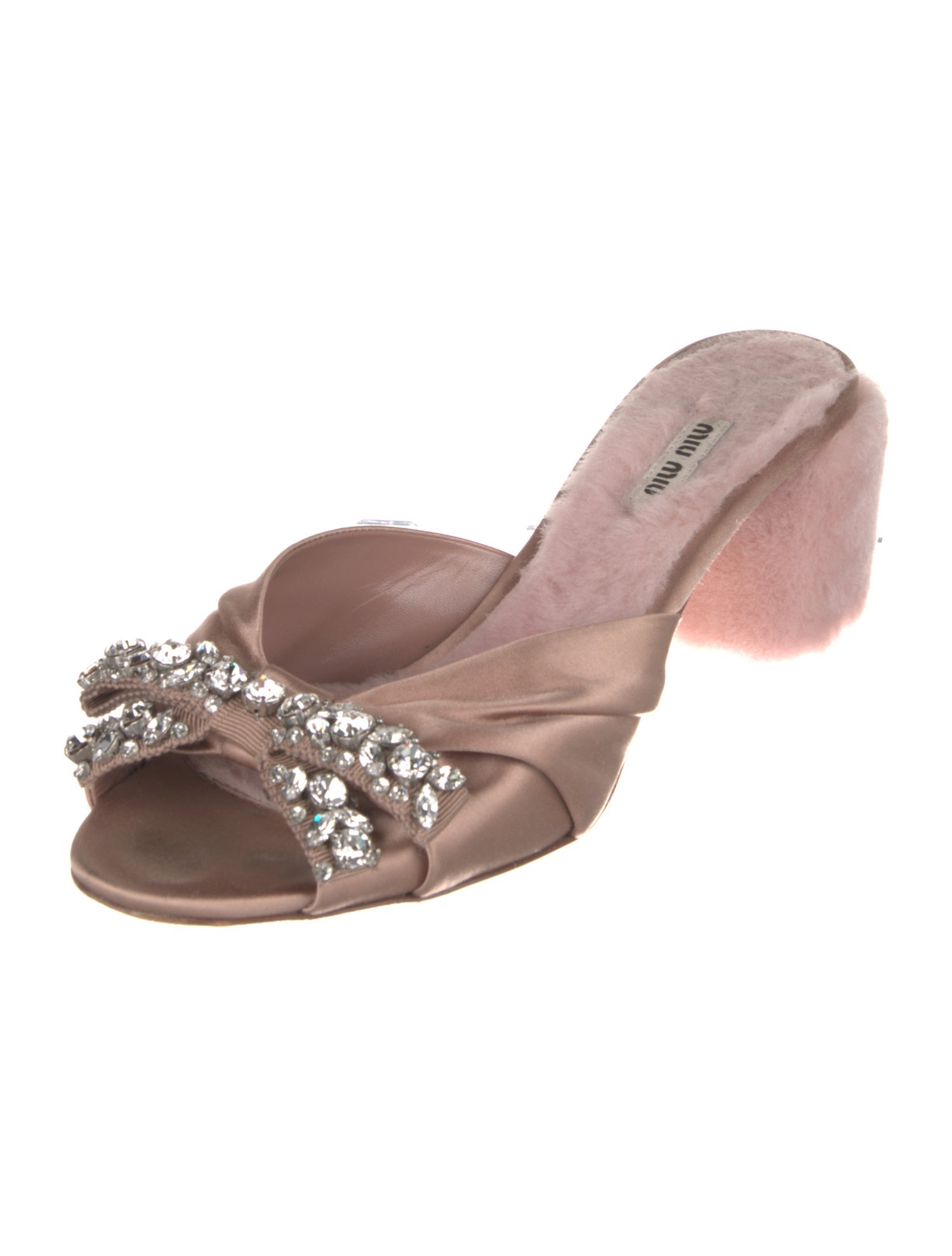 Miu Miu Satin Bow Accents Slides