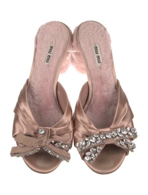 Miu Miu Satin Bow Accents Slides