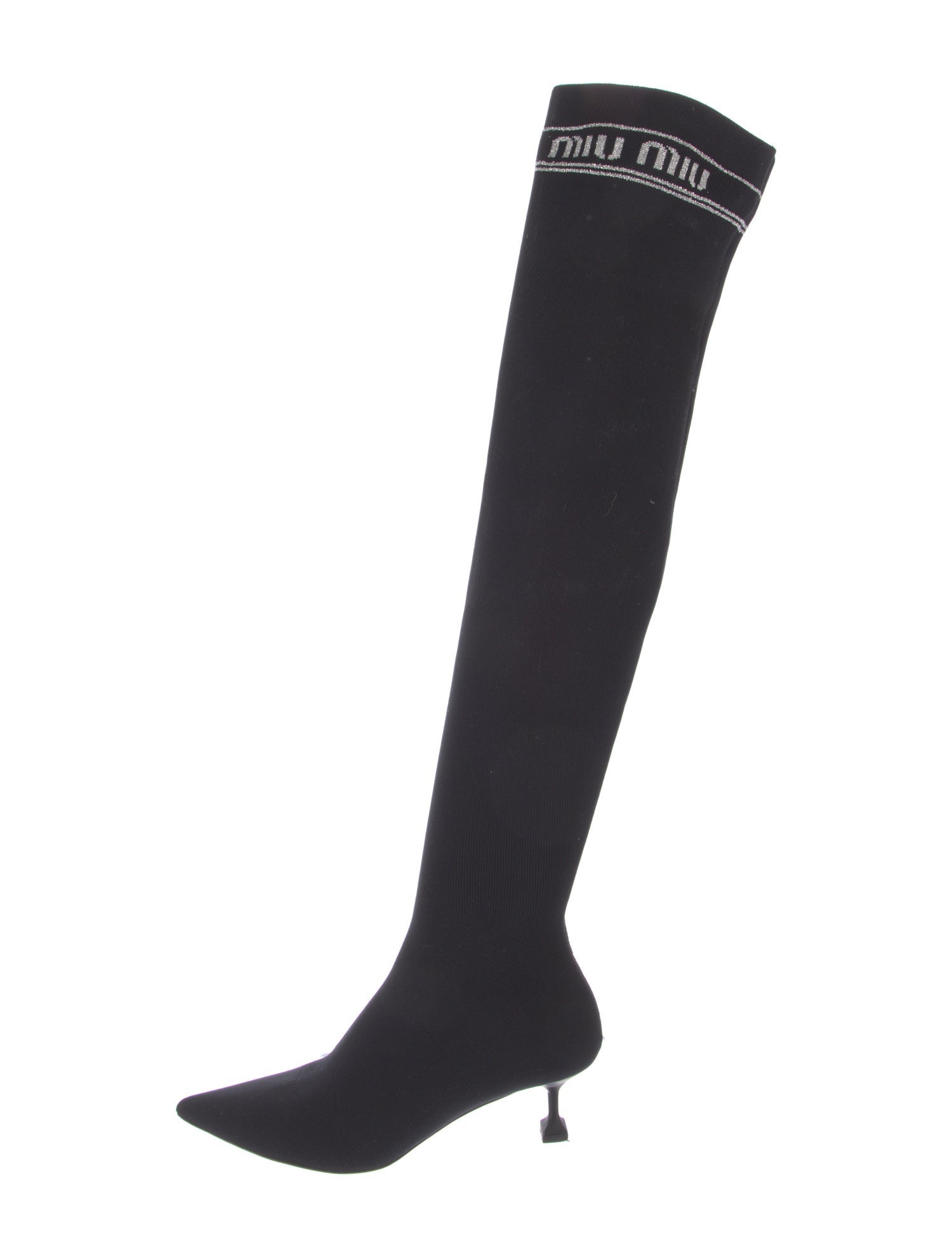 Miu Miu Glitter Accents Sock Boots