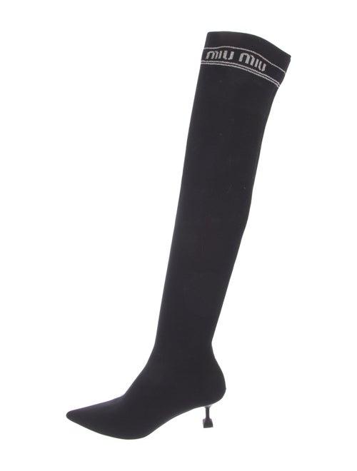 Miu Miu Glitter Accents Sock Boots