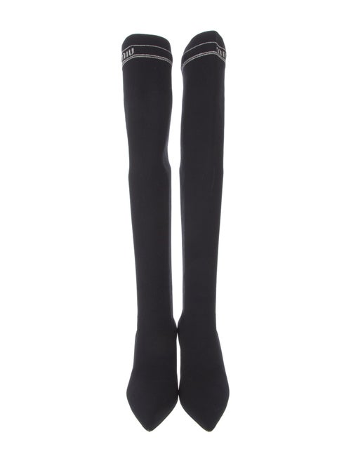 Miu Miu Glitter Accents Sock Boots