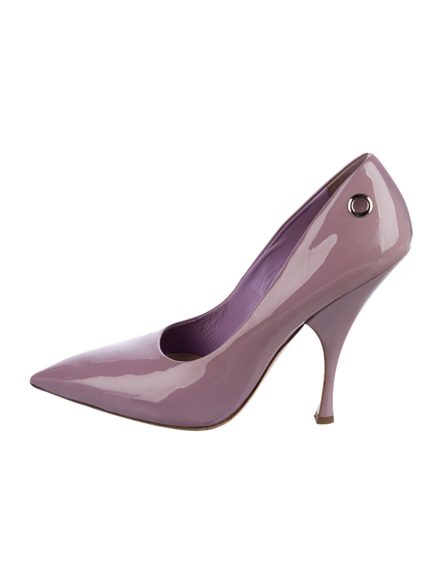 Miu Miu Patent Leather Eyelet Trim Pumps
