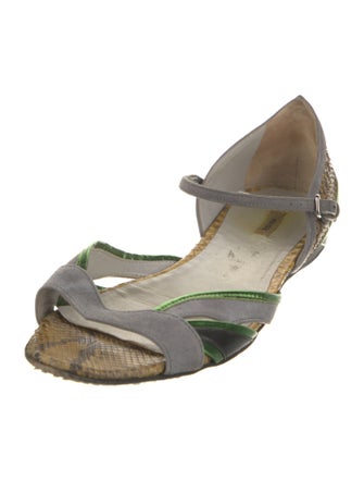 Miu Miu Suede Animal Print Sandals