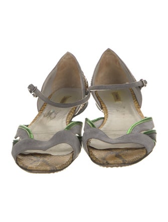 Miu Miu Suede Animal Print Sandals