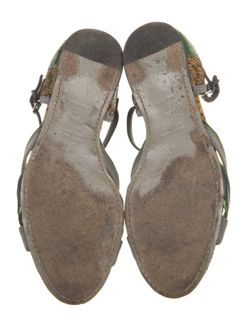 Miu Miu Suede Animal Print Sandals