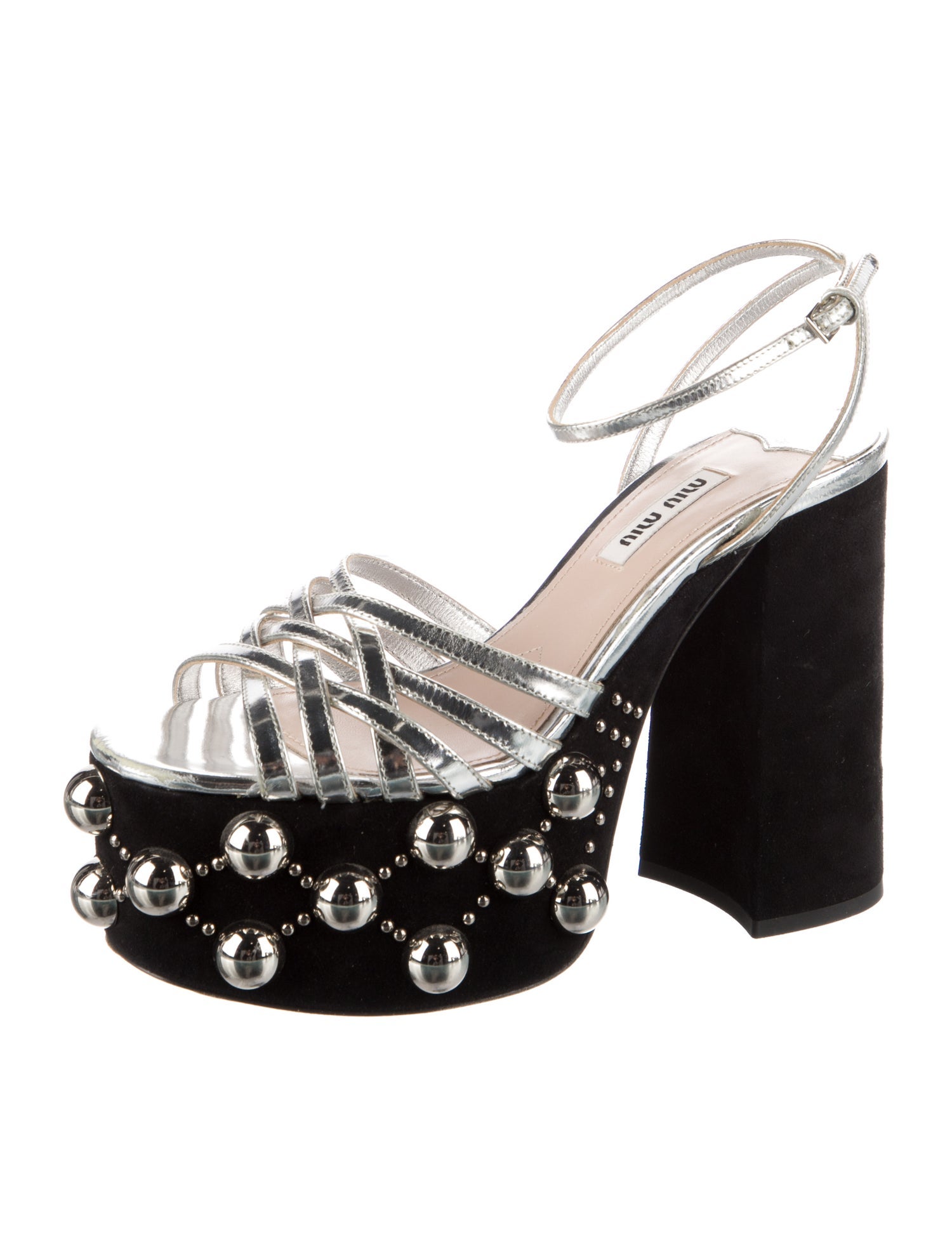 Miu Miu Suede Animal Print Slingback Sandals