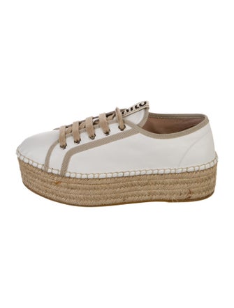 Miu Miu Leather Espadrille Sneakers
