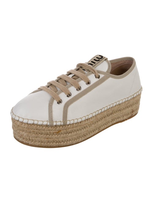 Miu Miu Leather Espadrille Sneakers