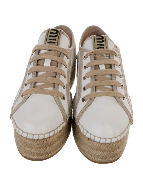 Miu Miu Leather Espadrille Sneakers