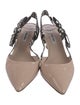 Miu Miu Patent Leather Plaid Print Slingback Pumps