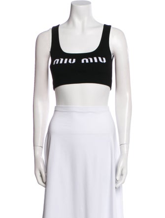Miu Miu 2022 Graphic Print Crop Top