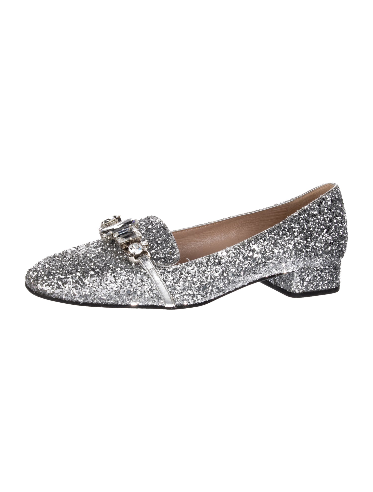 Miu Miu Glitter Tassel Accents Loafers