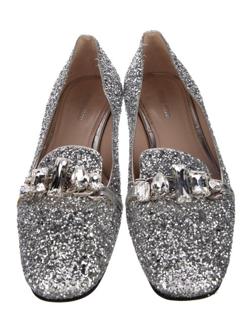 Miu Miu Glitter Tassel Accents Loafers