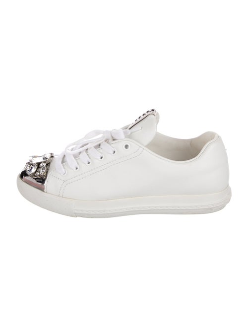 Miu Miu Leather Colorblock Pattern Sneakers