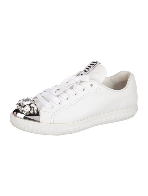 Miu Miu Leather Colorblock Pattern Sneakers