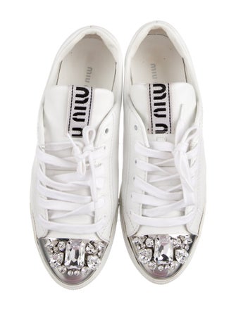 Miu Miu Leather Colorblock Pattern Sneakers