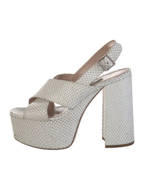 Miu Miu Leather Animal Print Slingback Sandals