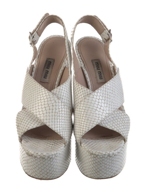 Miu Miu Leather Animal Print Slingback Sandals