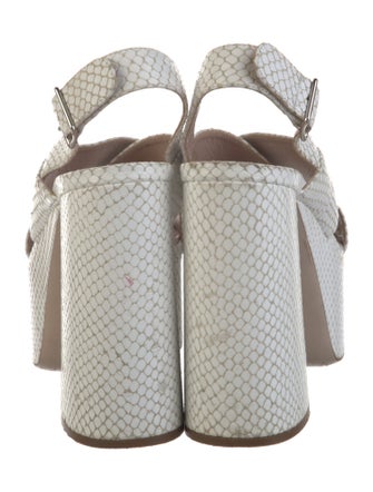 Miu Miu Leather Animal Print Slingback Sandals