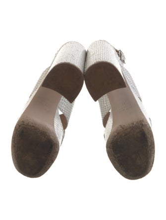 Miu Miu Leather Animal Print Slingback Sandals