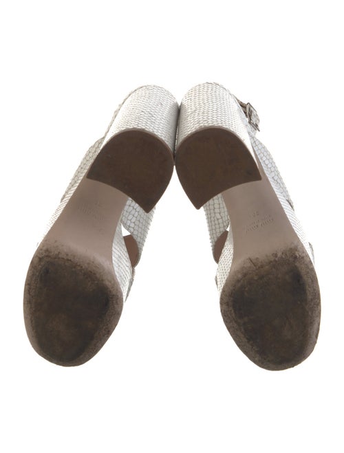 Miu Miu Leather Animal Print Slingback Sandals