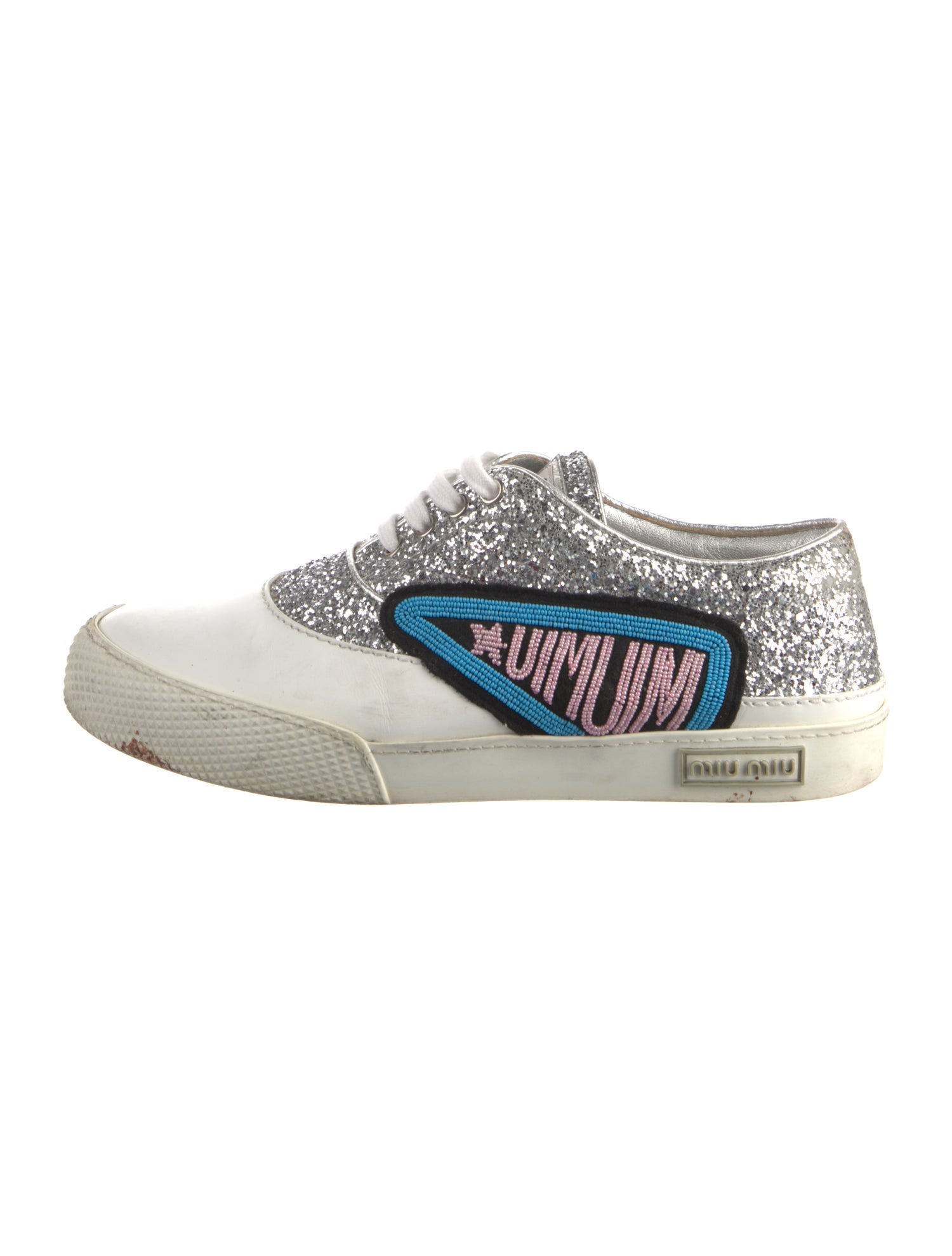 Miu Miu Glitter Printed Sneakers