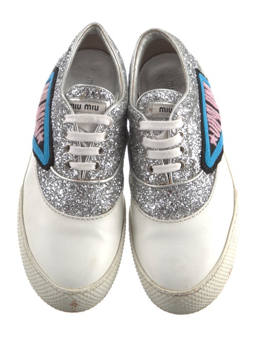 Miu Miu Glitter Printed Sneakers