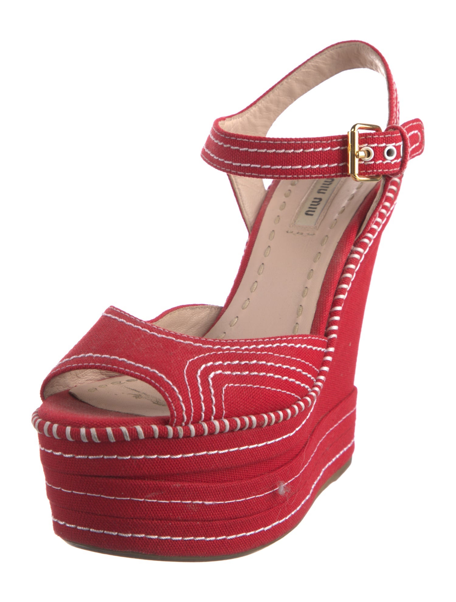 Miu Miu Canvas Slingback Pumps