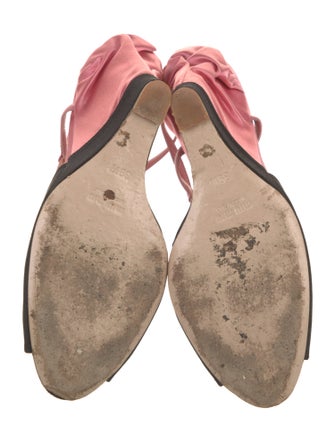 Miu Miu Satin Colorblock Pattern T-Strap Pumps