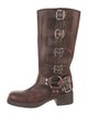 Miu Miu Leather Moto Boots