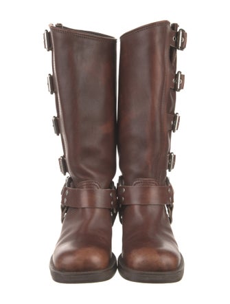 Miu Miu Leather Moto Boots