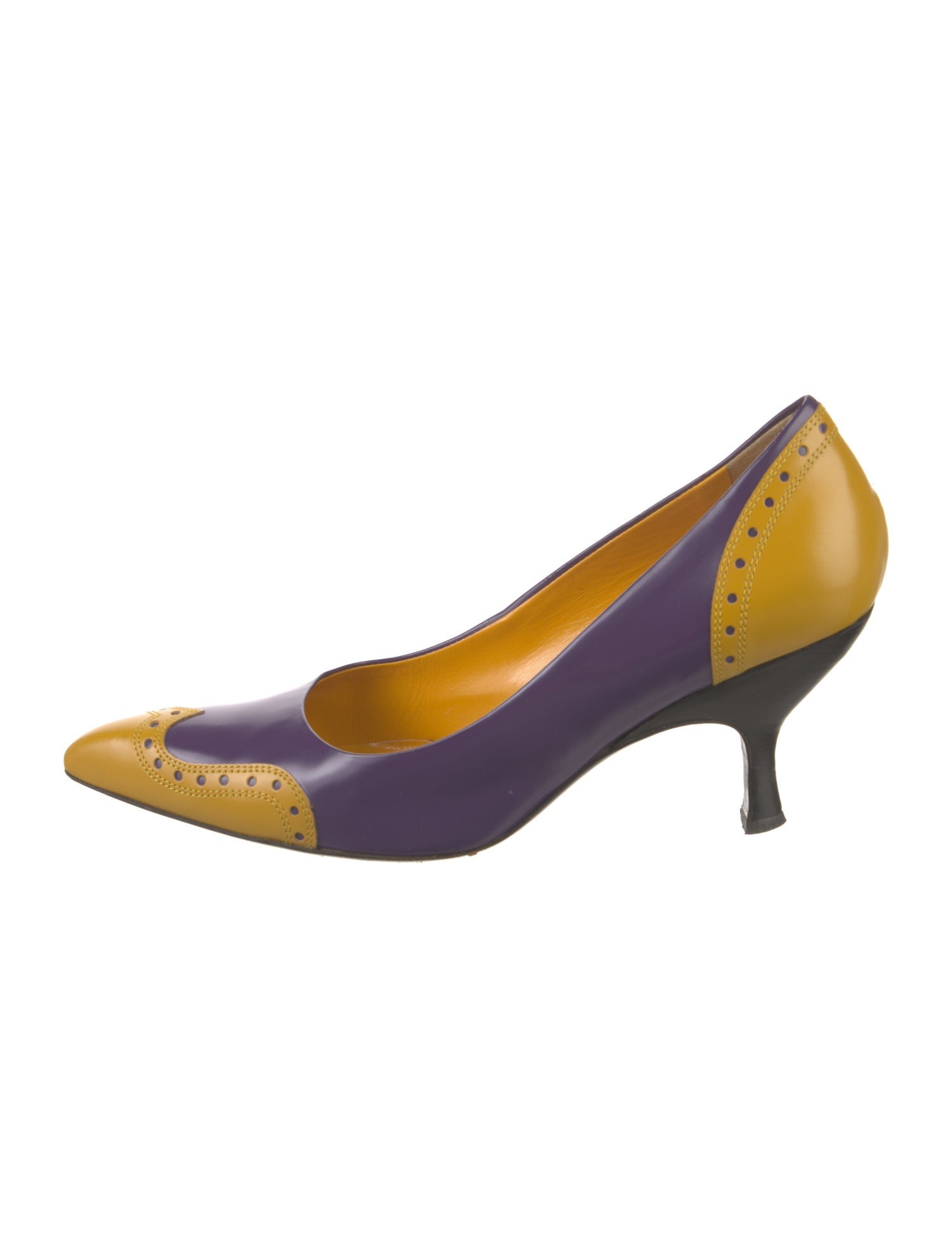 Miu Miu Leather Colorblock Pattern Pumps