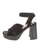 Miu Miu Suede Glitter Accents Sandals