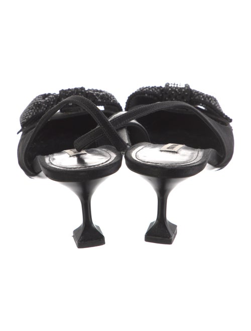 Miu Miu Satin Bow Accents Slingback Pumps