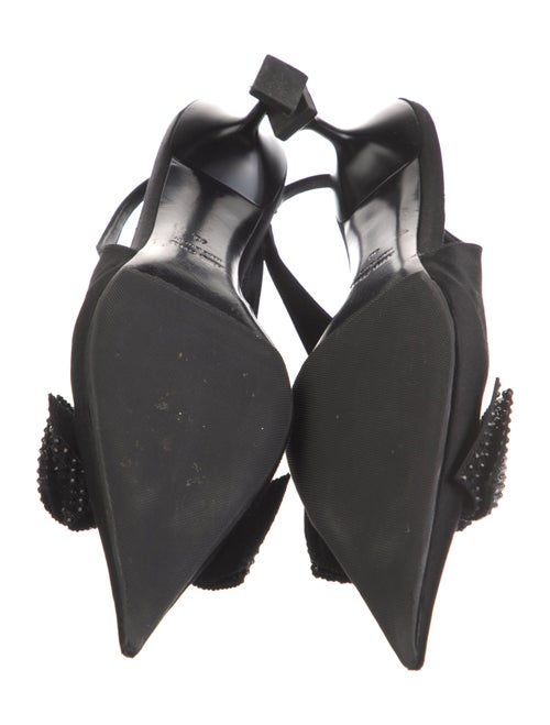 Miu Miu Satin Bow Accents Slingback Pumps