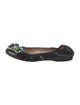 Miu Miu Patent Leather Crystal Embellishments Flats