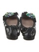 Miu Miu Patent Leather Crystal Embellishments Flats