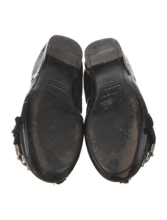 Miu Miu Patent Leather Crystal Embellishments Flats