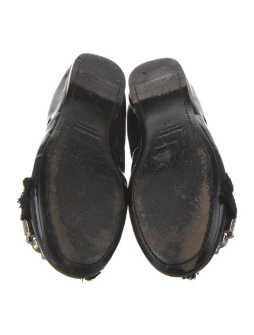 Miu Miu Patent Leather Crystal Embellishments Flats