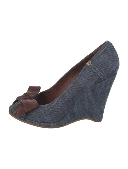 Miu Miu Denim Colorblock Pattern Pumps