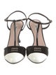 Miu Miu Patent Leather Lasercut Accents T-Strap Pumps