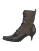 Miu Miu Leather Leather Trim Embellishment Combat Boots