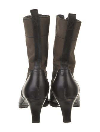 Miu Miu Leather Leather Trim Embellishment Combat Boots