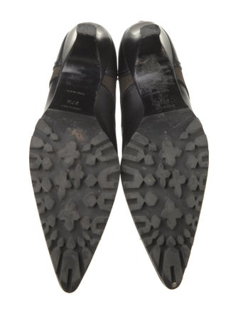 Miu Miu Leather Leather Trim Embellishment Combat Boots