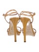 Miu Miu Patent Leather Crystal Embellishments Sandals