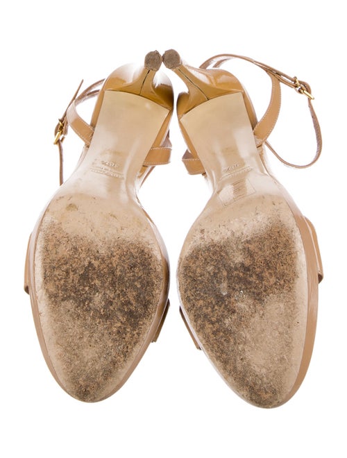 Miu Miu Patent Leather Crystal Embellishments Sandals