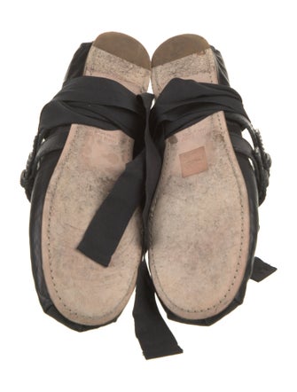 Miu Miu Leather Bow Accents Ballet Flats